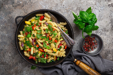 fusilli pasta with vegetables