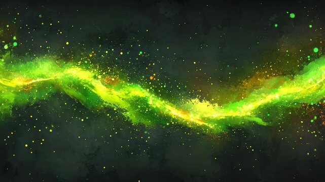 Cosmic Green Nebula Flow