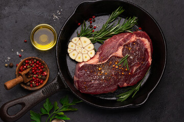 raw beef ribeye steak