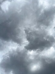 Dark, ominous-looking storm clouds, suggest possible rain or a thunderstorm. The image is a visual representation of a stormy day.