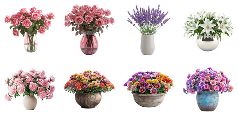 Beautiful Flowers in Vases and Pots