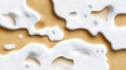 Fototapeta premium Abstract Textured Background with Creamy White Shapes on Soft Beige Surface for Artistic Design