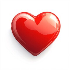 Flat Highlight Style Render of a Shiny Red Heart Icon