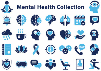 Mental Health and Wellness Symbol Set