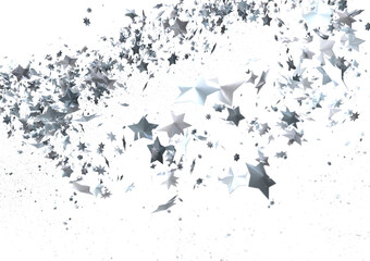 Fototapeta premium Galactic Christmas Descent: Enthralling 3D Illustration of Falling Holiday Stars from the Cosmos