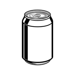 Empty soda can with blank label on white background ready for design or branding use in creative projects