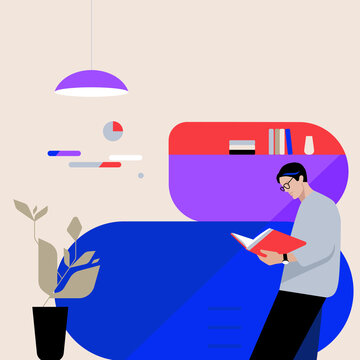 coworking space
team collaboration
office illustration
modern workplace
business meeting
flat design
minimalist vector art
corporate diversity
data presentation
creative workspace
reading at