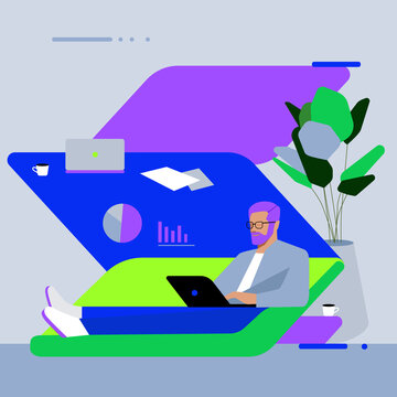 coworking space
team collaboration
office illustration
modern workplace
business meeting
flat design
minimalist vector art
corporate diversity
data presentation
creative workspace
reading at