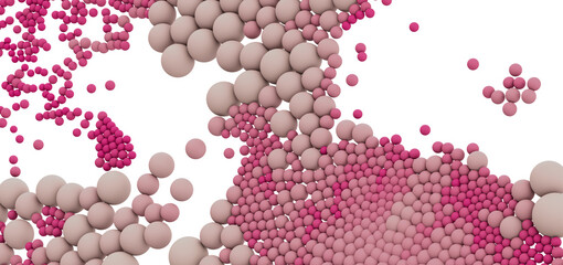 3D render of pink and beige spheres, ideal for website banners, presentations, and more.