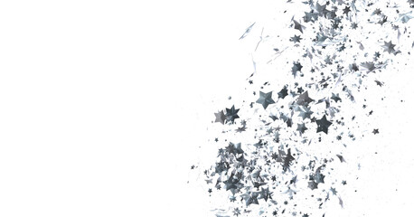 Falling Christmas Star Show: Mesmeric 3D Illustration Depicting Falling Holiday Stargazing Spectacle