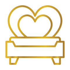 Love Bed Color gradient illustration vector 
