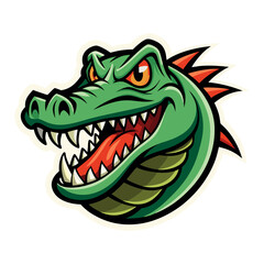Naklejka premium Fierce Cartoon Crocodile Head