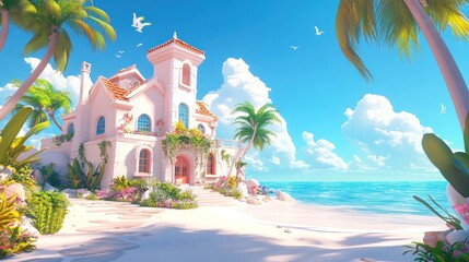 Obraz premium Tropical beach house paradise