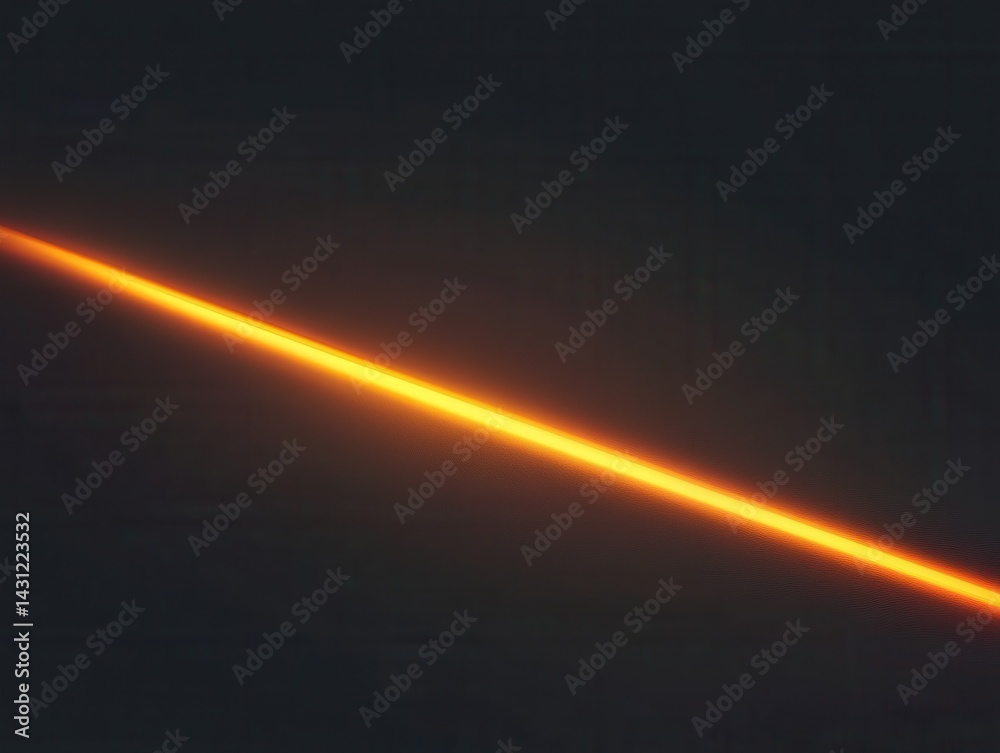 Poster luminous orange line on dark surface creating a modern abstract design with a subtle texture and a d
