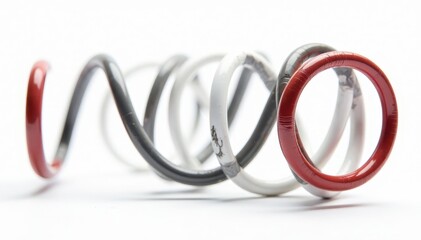 Single automotive coil spring, isolated on white , auto part, spring, car part