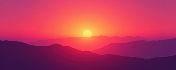 Obraz premium Smooth gradient sunset hues, vibrant pink to orange red , pattern, image, digital