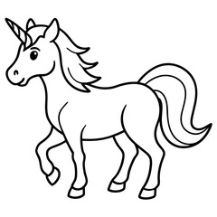 Elegant Unicorn Outline Illustration