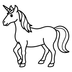Obraz premium Elegant Unicorn Outline Illustration