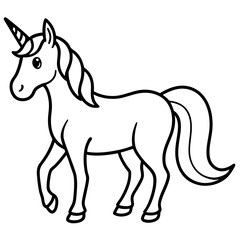 Elegant Unicorn Outline Illustration