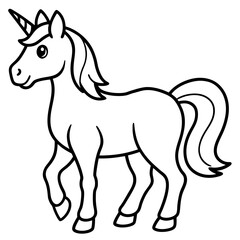 Elegant Unicorn Outline Illustration