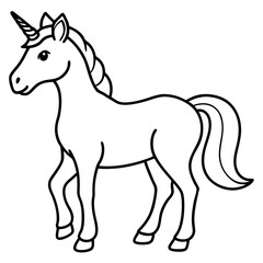 Elegant Unicorn Outline Illustration