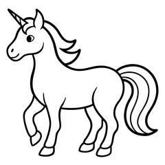 Elegant Unicorn Outline Illustration