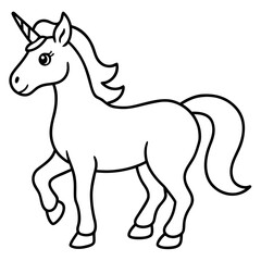Elegant Unicorn Outline Illustration