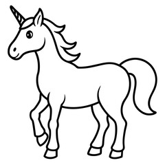 Elegant Unicorn Outline Illustration