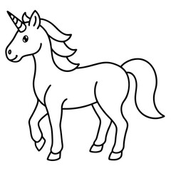 Elegant Unicorn Outline Illustration