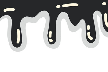 Black dripping oil stain, melt drips , liquid, ink silhouettes isolated vector illustration. Dripping liquid. Melt drop. Flowing liquid isolated on white background. leak, splash, spilled liquid.