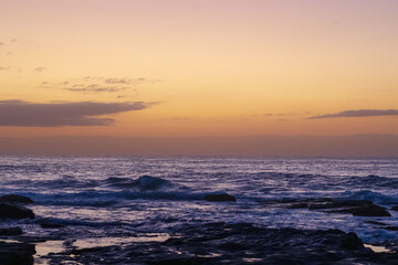Sun rising on the South Coast of South Africa in Uvongu, Margate. 