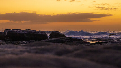 Sun rising on the South Coast of South Africa in Uvongu, Margate. 