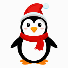 penguin with santa hat