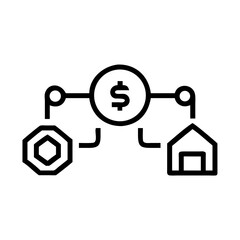 Obraz premium Infographic design analyzing financial icons and asset distribution in digital investments