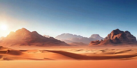 Fototapeta premium Vibrant Desert Landscape with Golden Sand