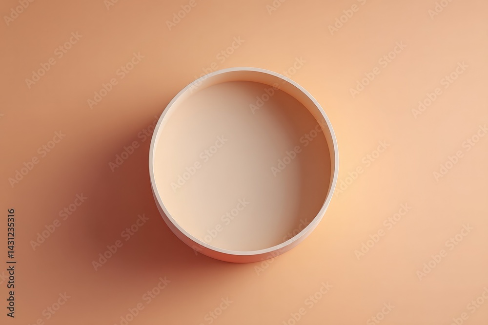 Poster minimalistic top-down view of round empty podium on clean solid-color background