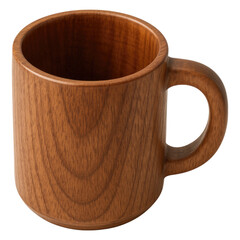 Wooden Coffee Mug Eco Friendly Drinkware Rustic Style Handmade Wood Cup, isolated on transparent background