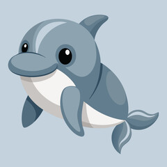 Adorable Cartoon Dolphin Illustration for Childrens Book