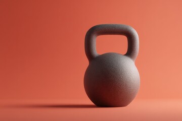 single kettlebell lies on smooth solid color background embodying essence of crossfit strength and resilience