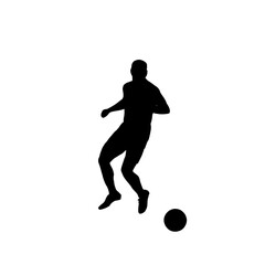 soccer player silhouette. Football player silhouette
