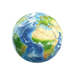 Fototapeta premium realistic depiction of Earth showcasing continents, oceans, and cloud formations, highlighting beauty of our planet from space. image emphasizes vibrant colors and natural features