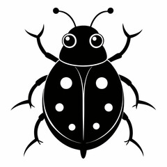 Flat Black Sea Ladybug Graphic Design