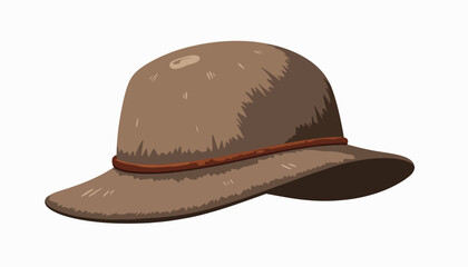 Minimalist woolen shepherd hat illustration on white background, design concept