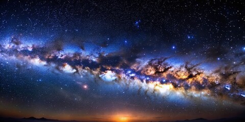 Fototapeta premium Majestic Milky Way Galaxy: High-Resolution Astrophotography Image