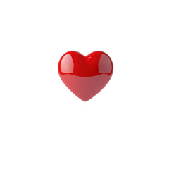 shiny red heart symbol stands out against plain background, representing love and affection. glossy surface reflects light, adding sense of depth and dimension to simple yet powerful icon