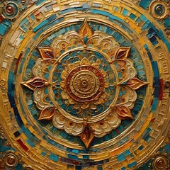 Luxurious Golden Mandala Design in High-Resolution Vector Format with Intricate Symmetry and Sacred Geometry, Featuring Rich Gold, Champagne, and Metallic Yellow Tones for a Radiant.