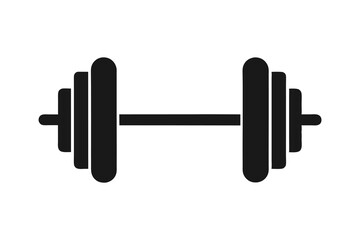 dumbbell silhouette vector illustration on white background