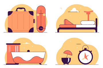 set of camping icons