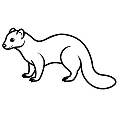 Graceful Ferret in Simple Line Art