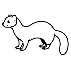 Graceful Ferret in Simple Line Art